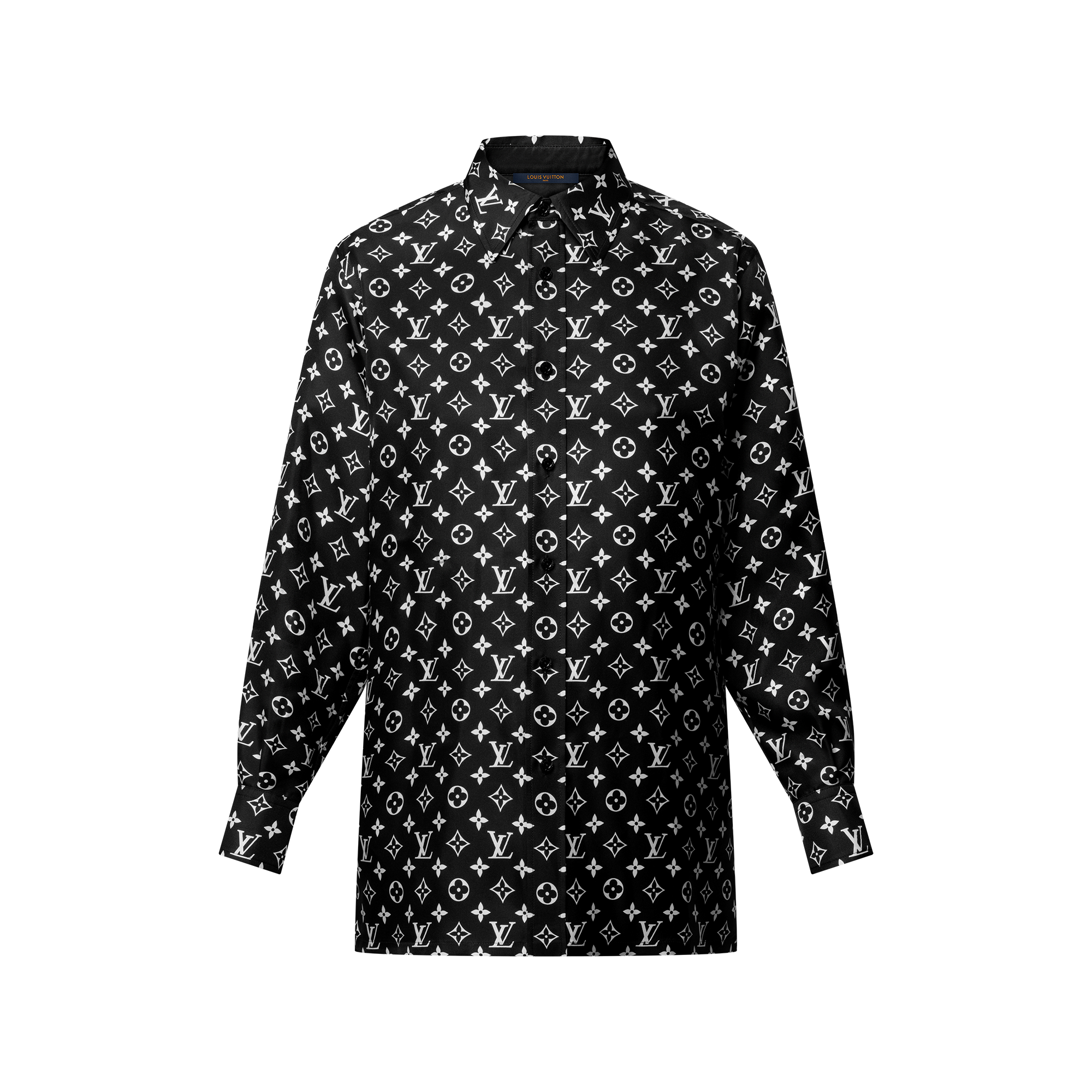 Monogram Silk Shirt - Luxury Ready to Wear - 1AHENE Black
